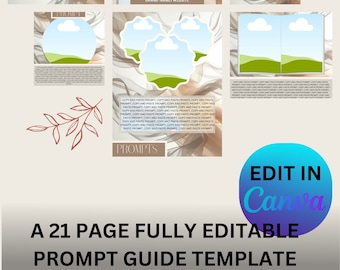 AI Art Prompt Guide Template , 21 Page Fully Editable Canva Template, Drag and Drop Feature, Dalle/ChatGPT - Midjourney Prompt Template