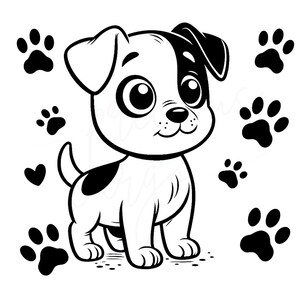 Cute Puppy Coloring Page for Kids, Printable Dog Activity, Fun Pet Art, Easy Preschool Craft, Loveable Pup Printable, Instant Download
