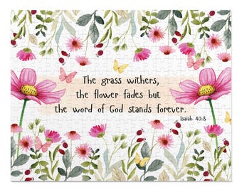 Quebra-cabeça floral de Isaías 40:8