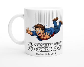 This Guy is Falling  - Funny Ceramic Mug - Puns and Cheeky Humor