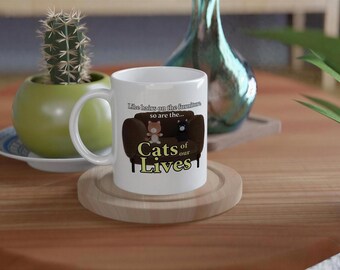 Cats of Our Soap Fan Coffee Mug, 11oz Glossy Ceramic, Dishwasher Microwave Safe