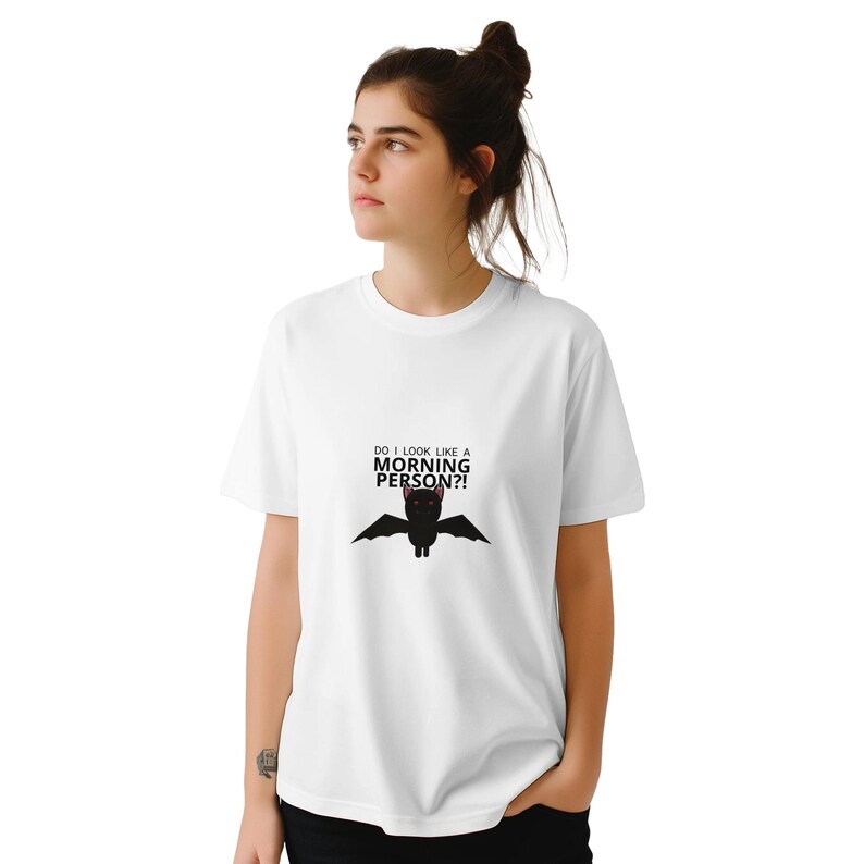 Not a Morning Bat - Relatable Graphic Tee image 4