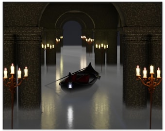 Phantom of Opera Underground Lake Matte Print, Cinematic Theater Art (170 gsm Paper)