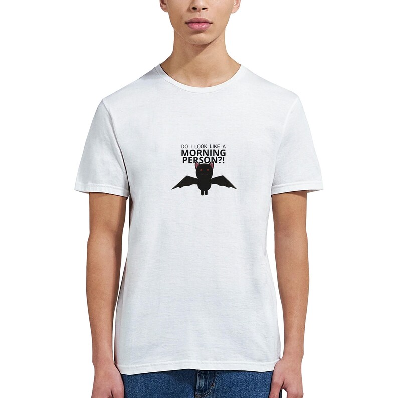 Not a Morning Bat - Relatable Graphic Tee image 2