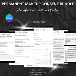 Bundle consentement maquillage permanent + cartes de soin