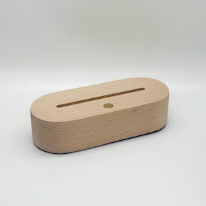Beech Wood LED Night Light Base | Touch Dimmable Lamp Base with Warm White LEDs | USB Cord & Plug Included