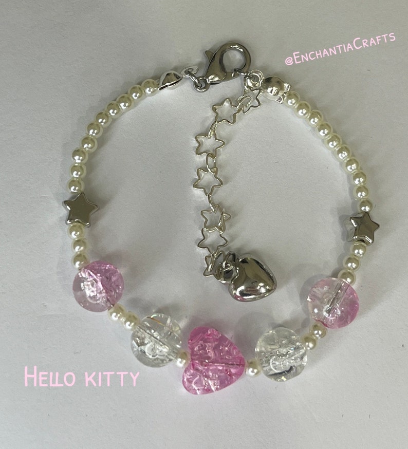 Lot De 4 Bracelets élastiques Sanrio - Hello Kitty, Cinnamoroll, Kuromi, My Melody - Perles Et Breloques Kawaii - Pour Filles, Amies, Sœurs - Cadeau Enfant - 2