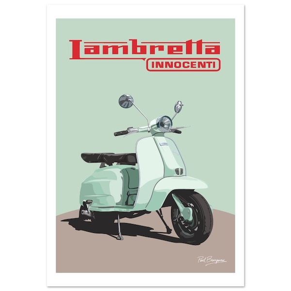 Vintage Lambretta Retro Poster