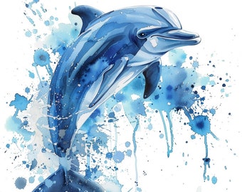 Watercolor Dolphin Clipart