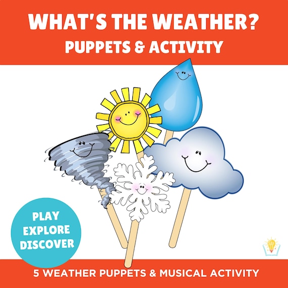 Weather Puppets & Music - homeschooler weather printable, Montessori ed, homeschooler learn, preschoolers learn, musical preschool,