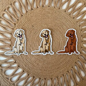 Golden Retriever Sticker Waterproof Waterbottle Laptop Goldy Dog Sticker Gift