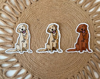 Golden Retriever Sticker Waterproof Waterbottle Laptop Goldy Dog Sticker Gift