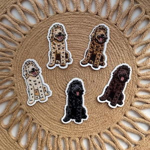 Golden Doodle Waterproof Sticker, Hand Drawn Pup Art