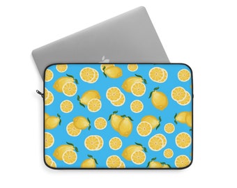 Hand Painted Blue Lemons Laptop Sleeve Tablet Case 13 inch