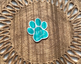Dog Mom Paw Print Sticker, Waterproof Decal