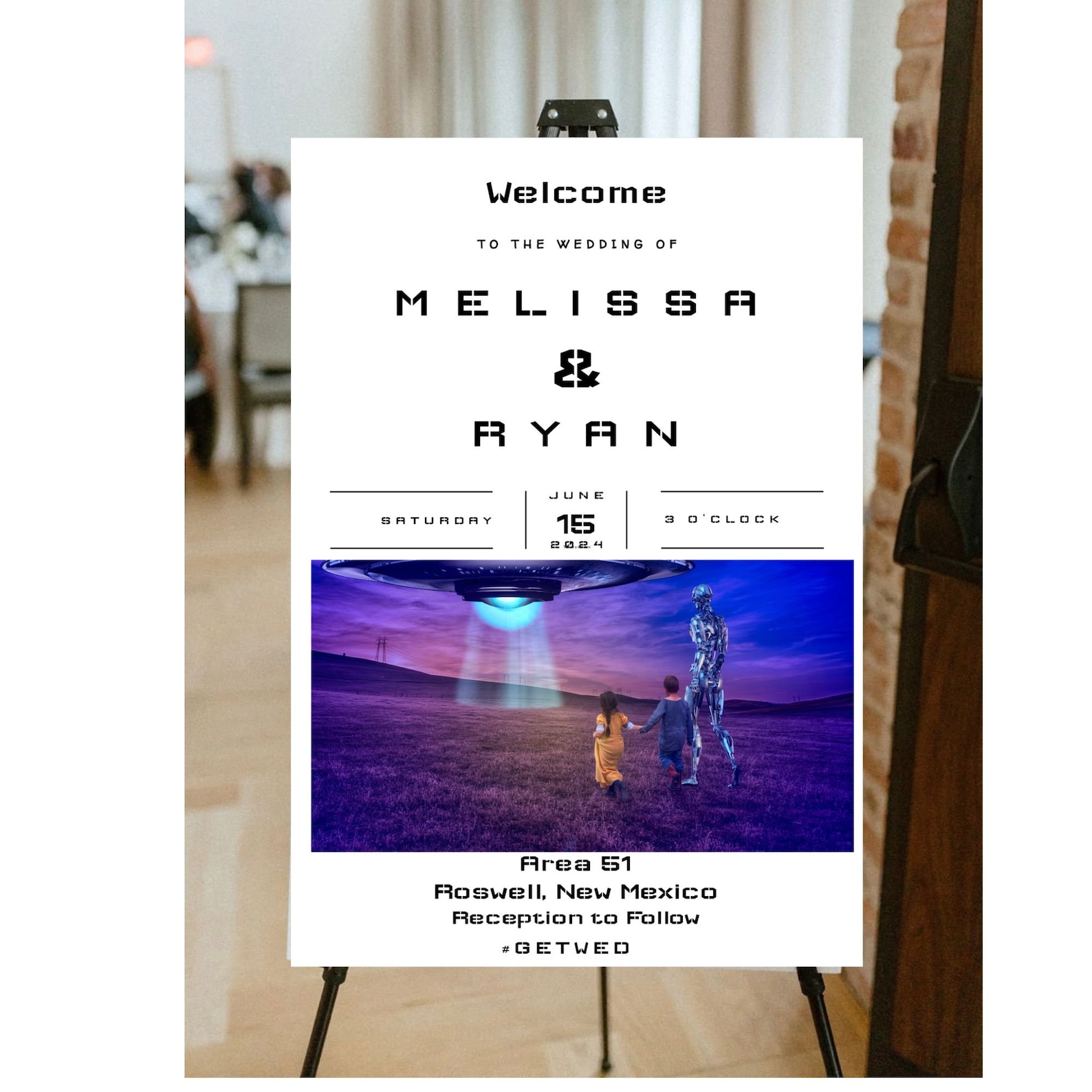 Alien UFO Sci-fi Fantasy Wedding Welcome Sign, Editable, Digital ...