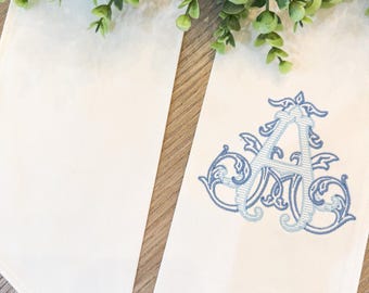 Embroidered Monogrammed Wreath Sash | Elegant Home Decor