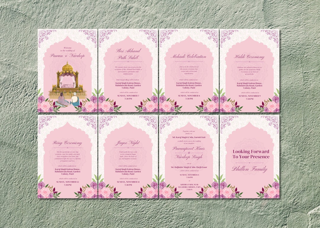 Sikh Wedding Invitation, Anand Karaj, Indian Wedding Cards, Marriage Functions, Punjabi Matrimony, Shaadi Vivah Bundle, Gurdwara Marriage - Etsy UK