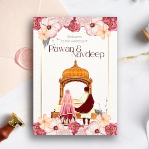 Faire-part de mariage sikh, Anand Karaj, cartes de mariage indien, cérémonies de mariage, mariage pendjabi, lot Shaadi Vivah, mariage gurdwara