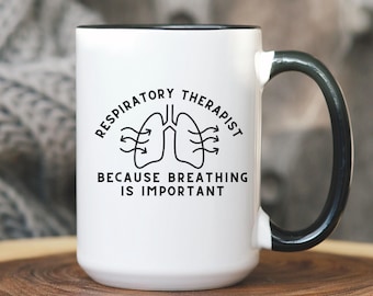 Mug inhalothérapeute amusante – Cadeau pour soins pulmonaires et pulmonaires – Mug à café RT