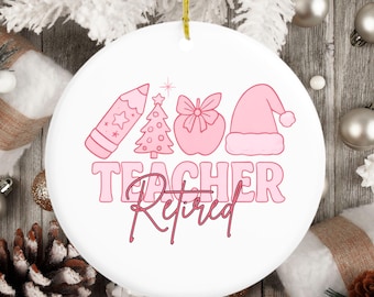 Ornement en céramique pour enseignant à la retraite, décoration de Noël pour enseignant à la retraite, cadeau de remerciement pour enseignant, cadeau pour nouvel enseignant