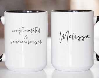 Mug humoristique personnalisé sur la périménopause, cadeau pour une amie, cadeau pour un 50e anniversaire
