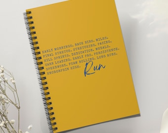 Journal de course : carnet de course en spirale, carnet d'entretiens ligné, cadeau pour les coureurs