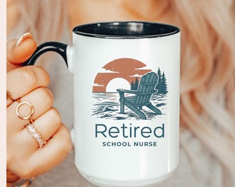 Mug pour infirmière scolaire retraitée, tasse à café de retraite, cadeau de remerciement