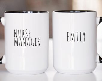 Personalized Nurse Manager Mug, Custom Gift for Nurse Manager, Registered Nurse Coffee Cup, Nursing Coffee Cup, Nurse Appreciation Week