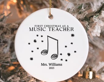 Décoration de professeur de musique personnalisée, cadeau d'un étudiant, décoration de Noël, cadeau pour amateur de musique, étudiant de groupe ou directeur