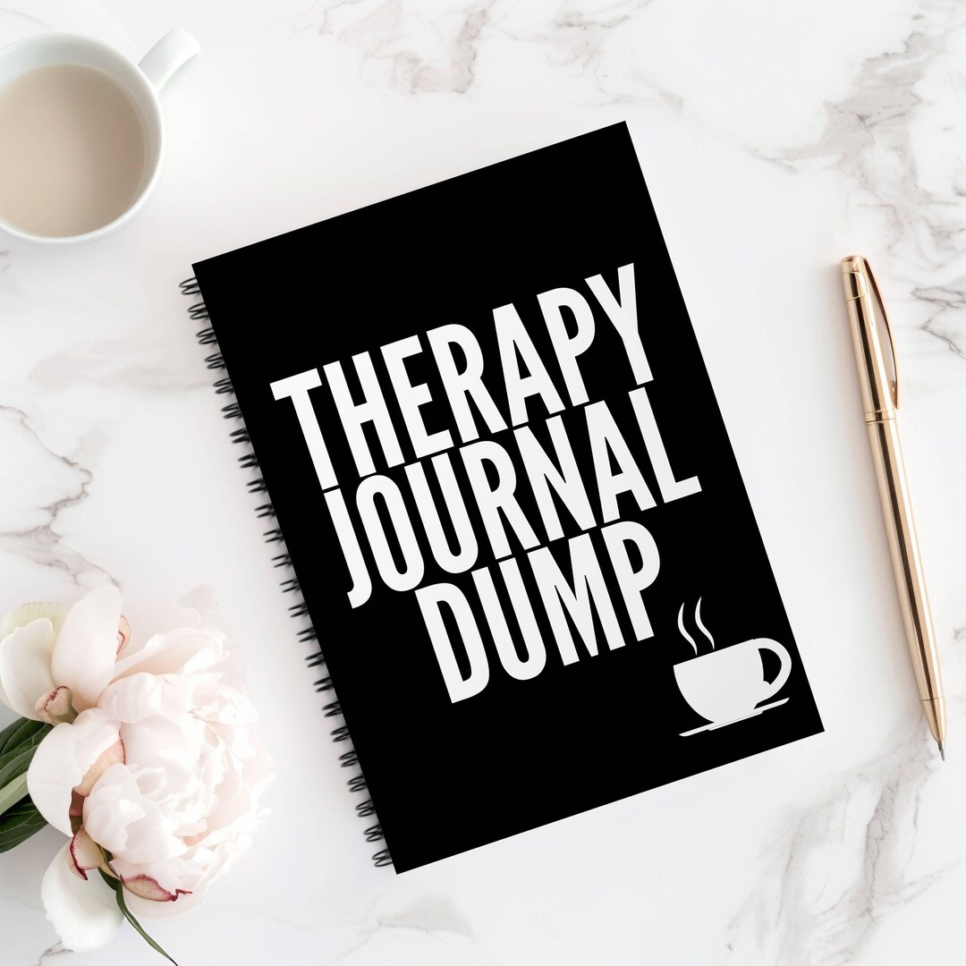 Therapy Journal Dump Notebook, Blank Lined Spiral Journal for Writing & Self Care, Funny Mental ...