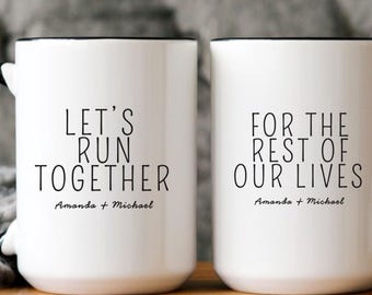 Mug personnalisé en céramique pour couple de coureurs, cadeau pour couple de gym, petit ami ou petite amie