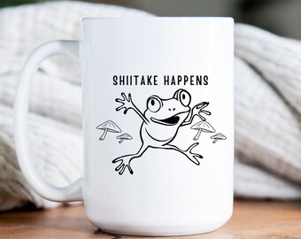 Mushroom Ceramic Mug, Funny Fungi Coffee Cup, Mushroom Gift for Men or Women, Nature Lover Mug, Mycology Cup