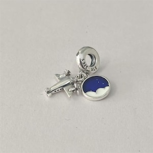 Pandora silver rotating propellers plane pendant charm to  brace