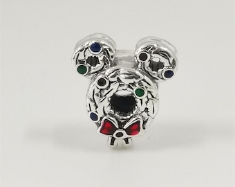 pandora Mickey Mouse Christmas Wreath Charm