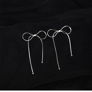 Boucles d'oreilles en argent sterling S925 avec gros nœuds pour femmes, accessoires d'oreilles à la mode et polyvalents image 5