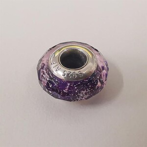 Pandora facetted dark purple charm murano glass charm