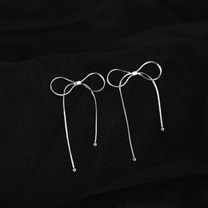 Boucles d'oreilles en argent sterling S925 avec gros nœuds pour femmes, accessoires d'oreilles à la mode et polyvalents image 3