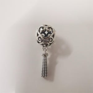 Pandora silver enchanted heart tassle  dangle charm