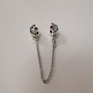 Pandora Pink Fan Safety Chain Clip Charm S925