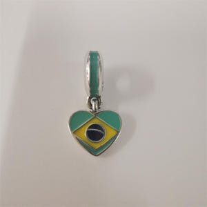 Pandora s925 Bresil coeur drapeau charm