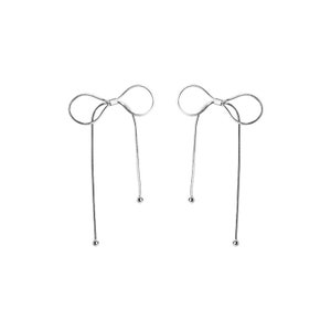 S925 Sterling Silver Big Bow Knot Stud Earrings for Women, Fashionable and Versatile Ear Accessories