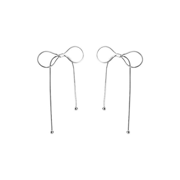 S925 Sterling Silver Big Bow Knot Stud Earrings for Women, Fashionable and Versatile Ear Accessories