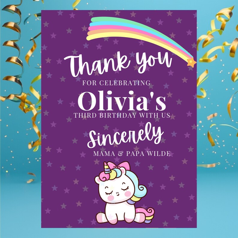 Animated Unicorn Party Invitation Etsy