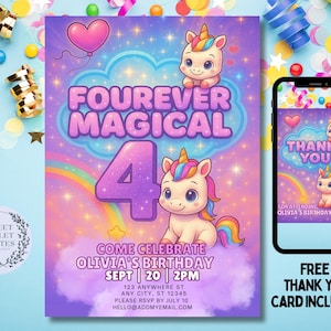 Fourever Magical Birthday Invitation
