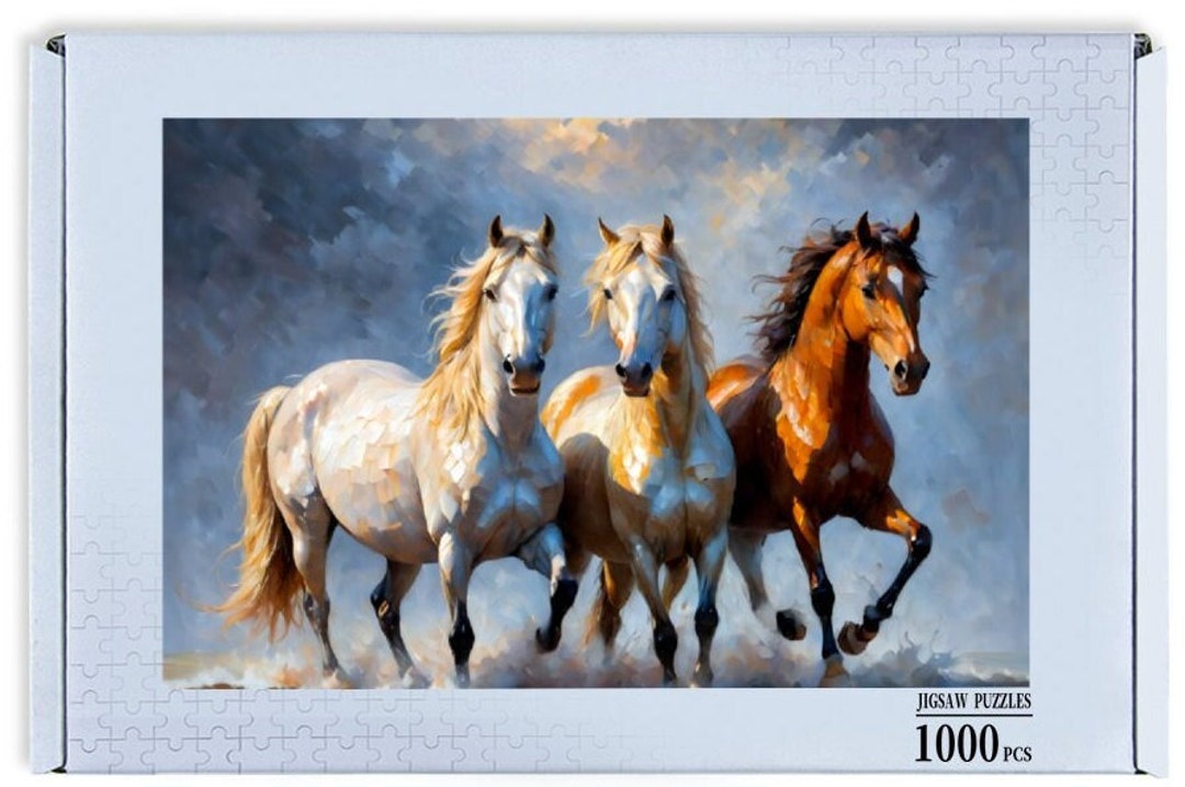 4K Horse Painting Jigsaw Puzzle 1000 Piece High Definition Unique Gift