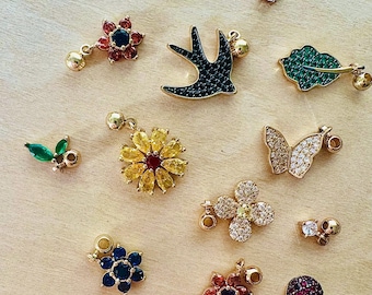 Gold Plated Cubic Zirconia Charms