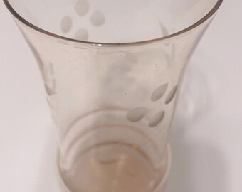 Vintage Depression Pink glass with beautiful floral etched design - sold individually