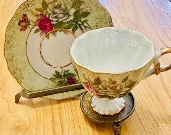 Lefton fine bone china - Vintage tea cup and saucer #124 - Japan (no stand)