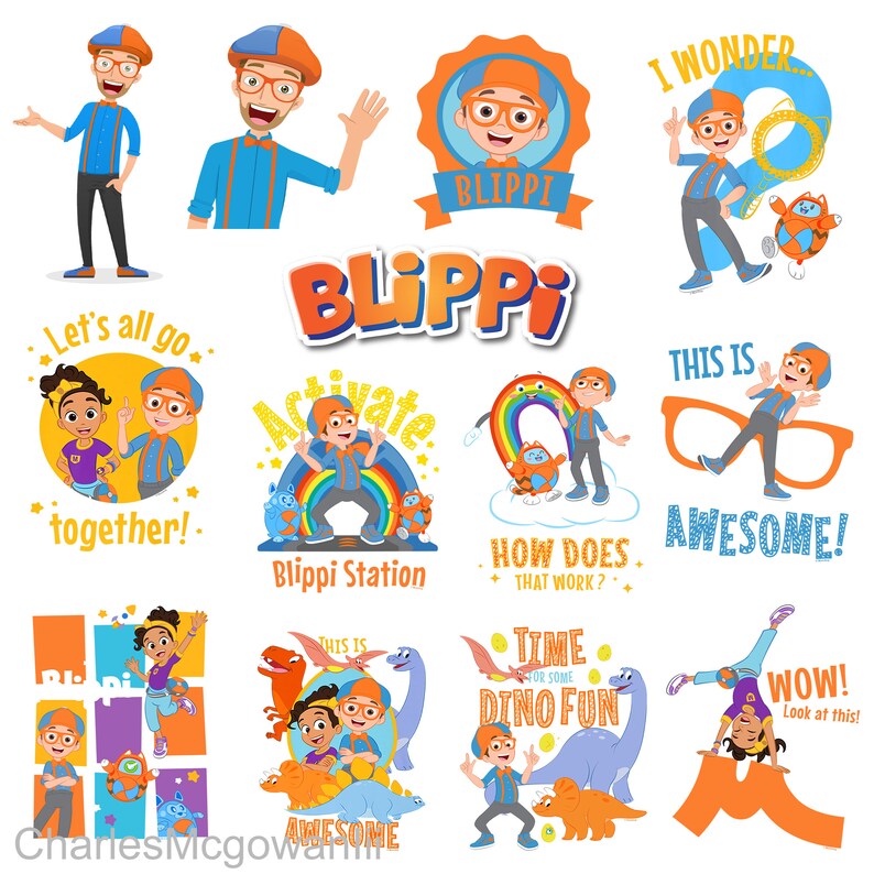 Blippi Birthday Png Bundle, Happy Birthday Blippi Png, Blippi